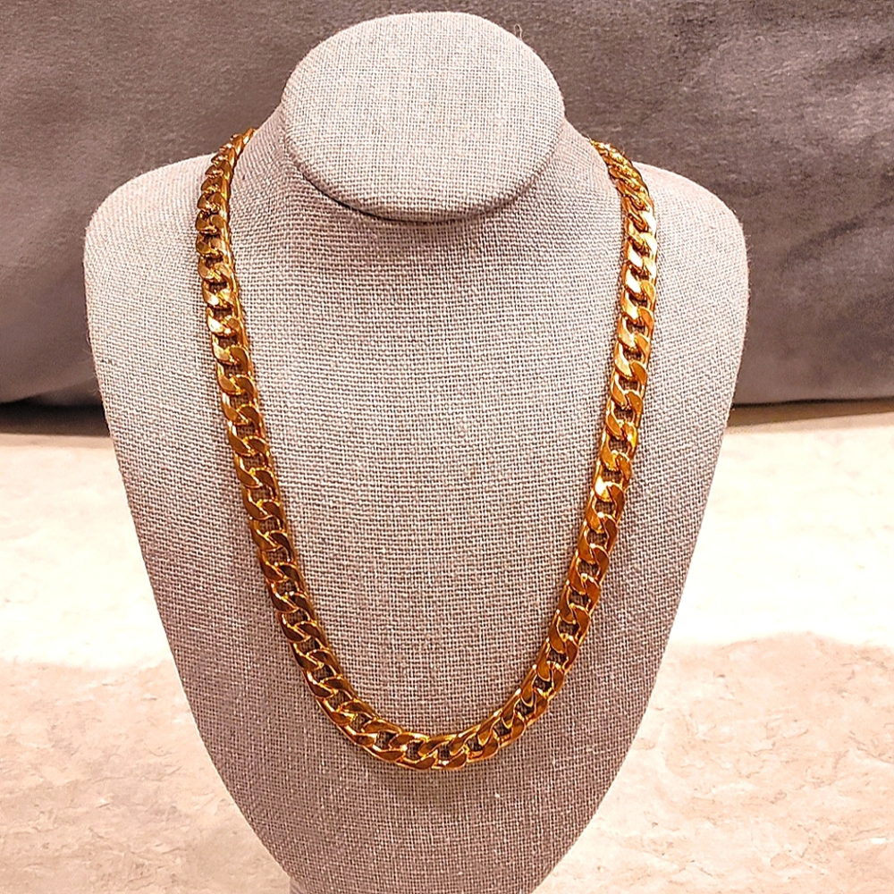 14K ROSE GOLD PLATED MENS 24" MIAMI CUBAN LINK STYLE BRILLIANT CHAIN / NECKLACE
